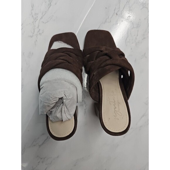 Journee Collection Womens Dorisa Brown Open Toe High Block Heel Size 6.5 NEW $65 - Picture 5 of 8